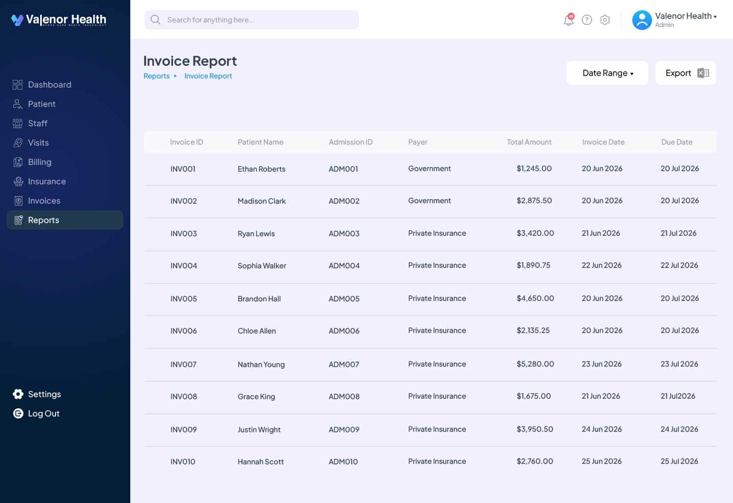 Reports Mockup